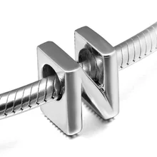 DIY Подходит для Pandora Charms браслеты буква N Beads 925 пробы-серебро-ювелирные изделия