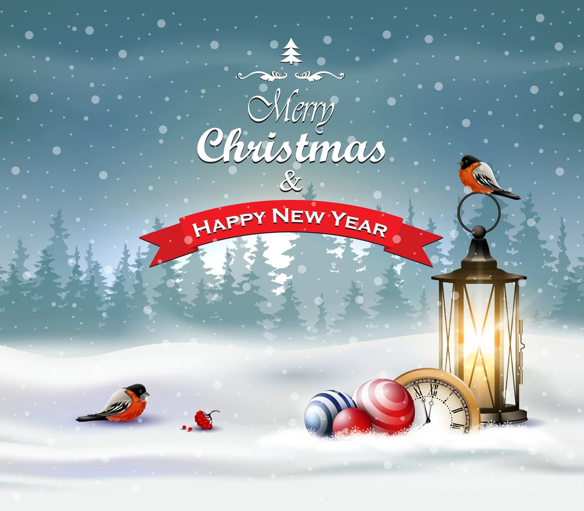 

Birds Light Balls Trees photo backdrop High-grade Vinyl cloth Computer printed christmas Backgrounds