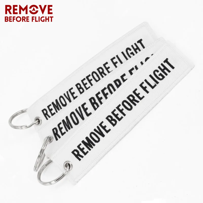 Remove Before Flight Key Chain llaveros Important Things Tag White Embroidery Key Fobs OEM Key Jewelry Aviation Gifts Chaveiro (4)