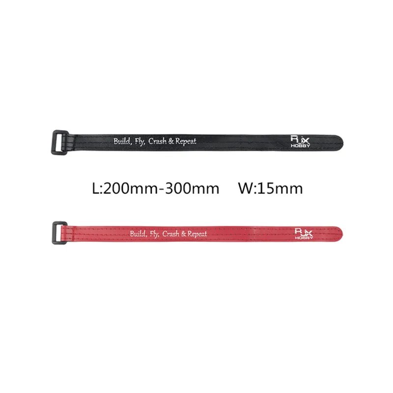 RJX Hobby 30015mm Non-Slip Silicone Battery Straps - 4pcs RedBlack (4)