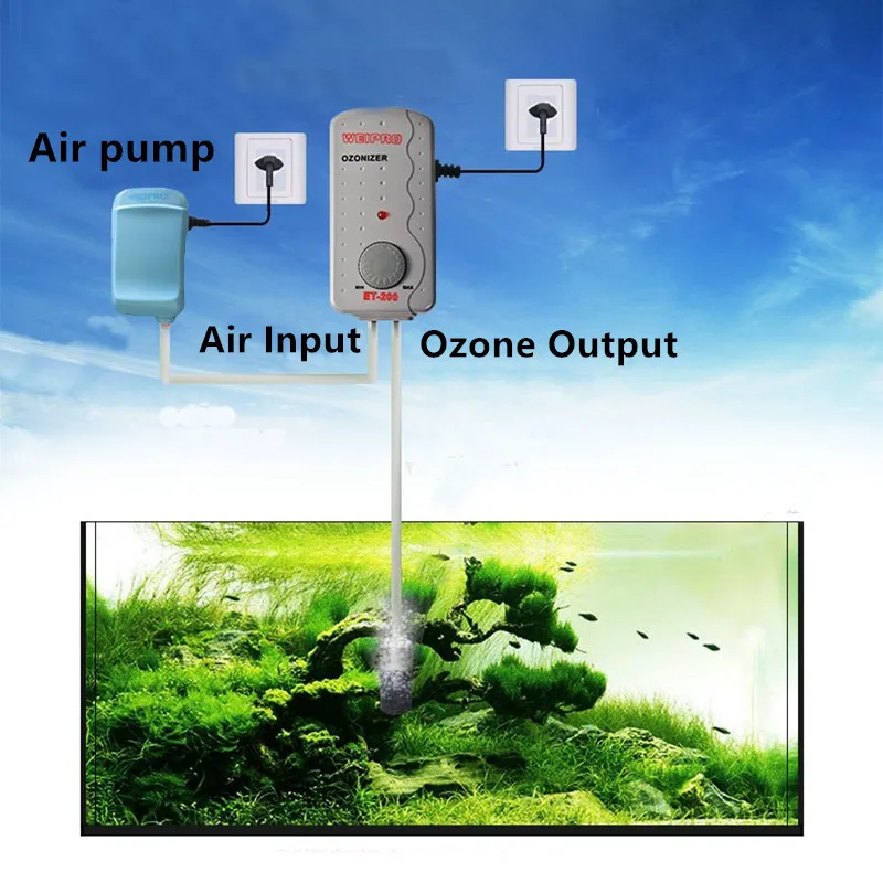  Adjustable Aquarium Ozone Generator Fish Tank Ozonizer Ozone Sterilization Used With Air Pump Or Pr