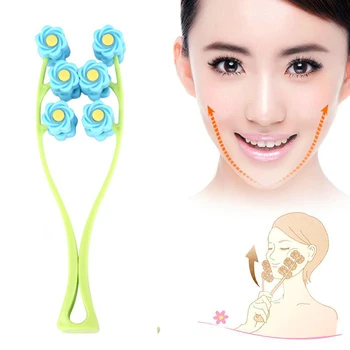 

SHARE HO Slimming Face Massage Roller Portable Flower Shape Bacnks For Face Massage Beauty Tools