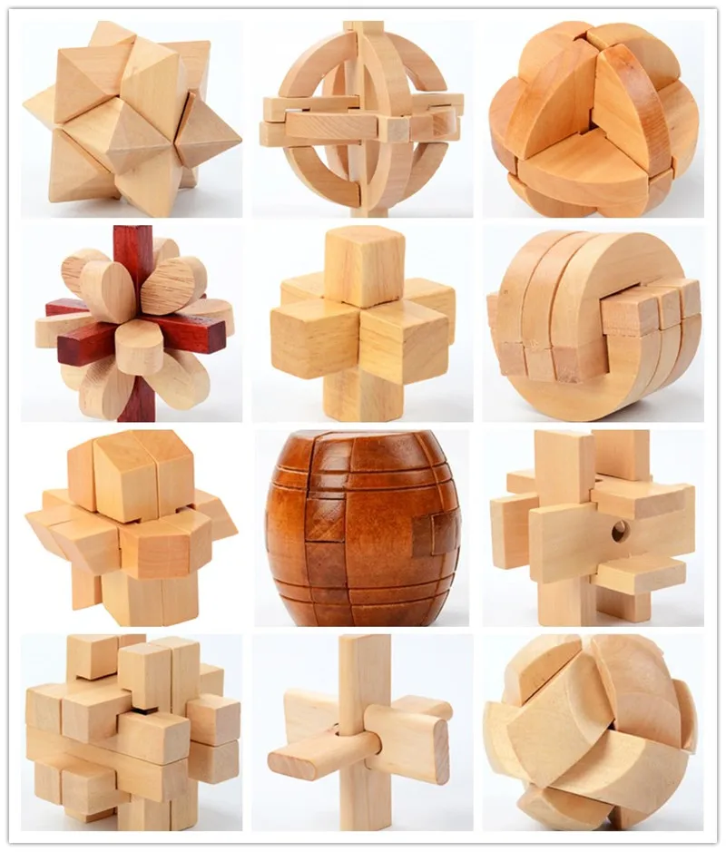 Китайская классическая 3D деревянная головоломка-игрушка кубик игра смешной замок дизайн Головоломка Развивающие игрушки для детей и взрослых