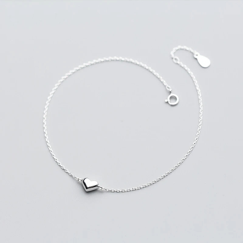 MloveAcc 925 Sterling Silver Romantic Small Heart Charm Anklets for Women S925 Ankle Bracelet Adjustable Length MloveAcc 925 Sterling Silver Romantic Small Heart Charm Anklets for Women S925 Ankle Bracelet Adjustable Length
