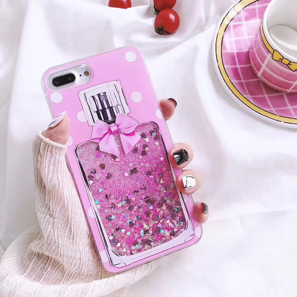 ZMASI Glitter Perfume Bottle Phone Case for iPhone X Cases for iPhone 6