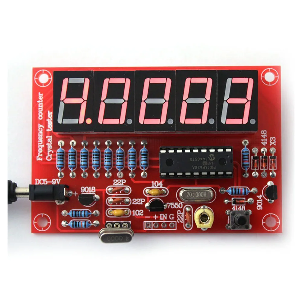 MYLB-50 МГц кварцевый генератор частоты тестеры счетчика DIY Kit 5 разрешение цифровой красный