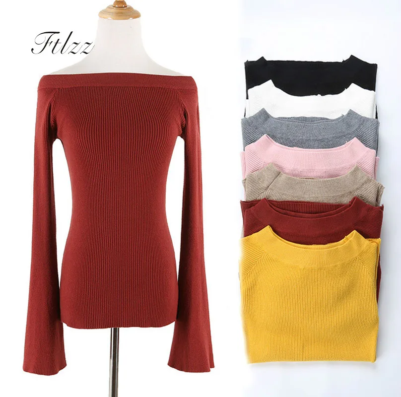 Women Slim Basic Sweater Mujer 2018 New Autumn Winter Long