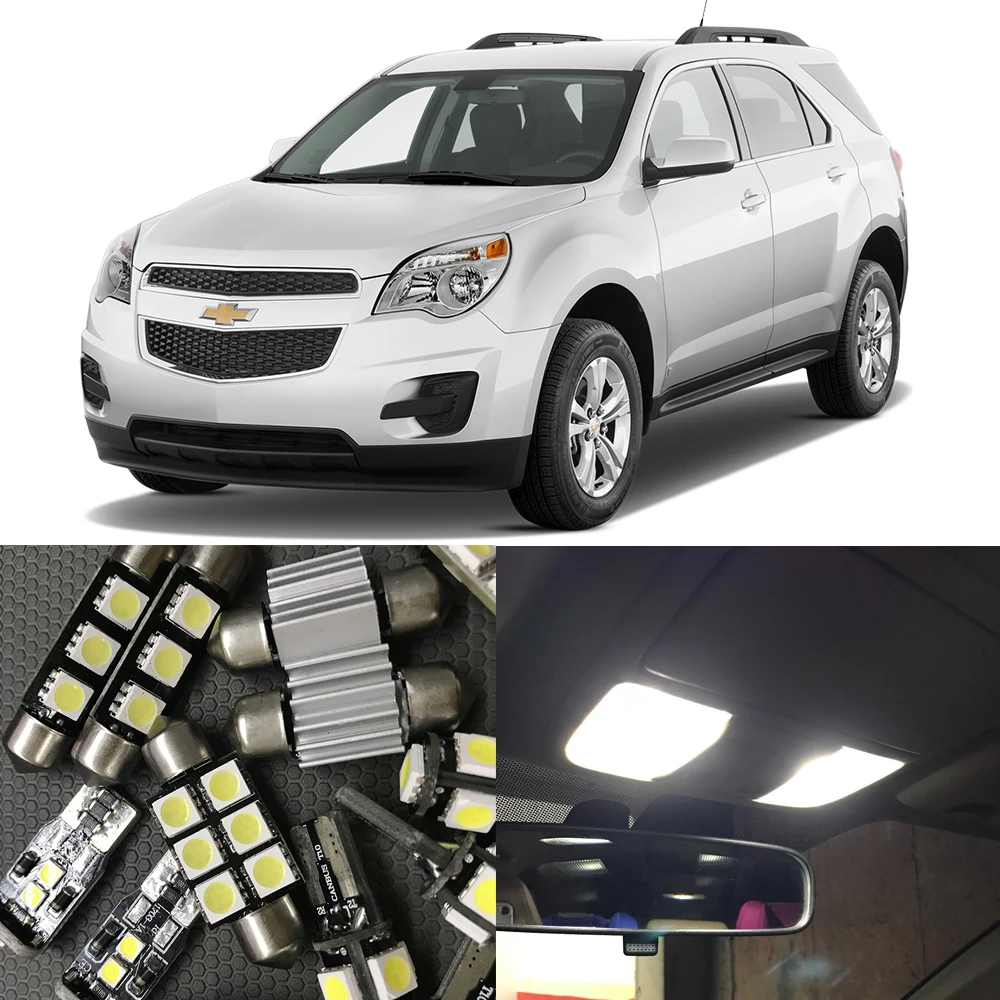 Us 9 89 10 Off 9pcs Auto Car Led Light Bulbs Interior Kit For 2010 2015 Chevy Chevrolet Equinox Led Map Dome Trunk License Plate Light White In