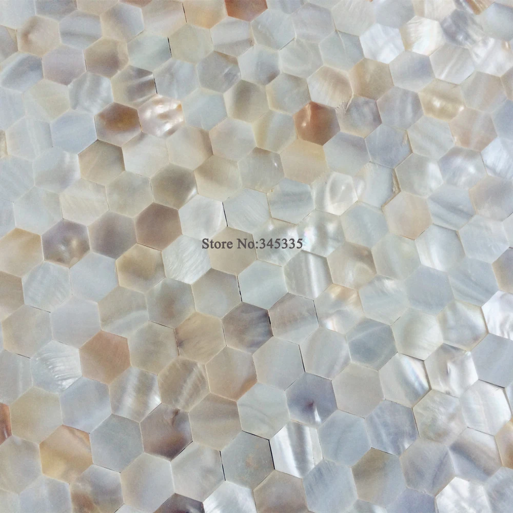 

11square feet Natural hexagon shell mosaic tile mother of pearl kitchen shower bathroom backsplash background wallpaper