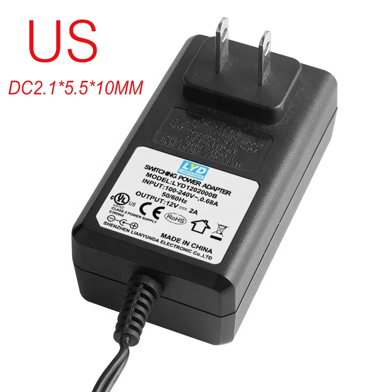 EU/US/UK 12v 2A AC/DC Мощность адаптер 24W 12V 2000MA Питание 12V Мощность адаптер