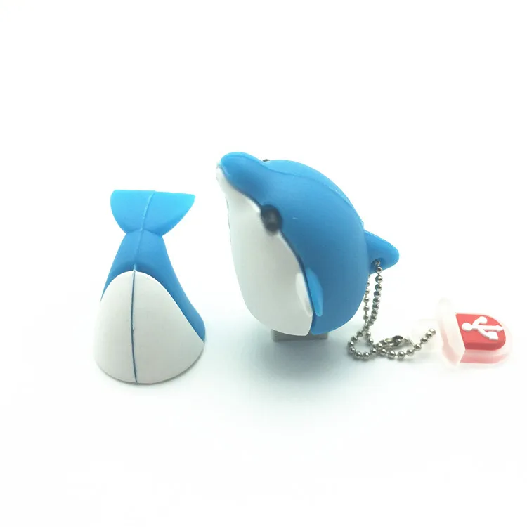 Cartoon lovely shark fish pen drive usb flash drive disk real capacity computer gift memory Stick pendrive 4GB 8GB 16GB 32GB 64g