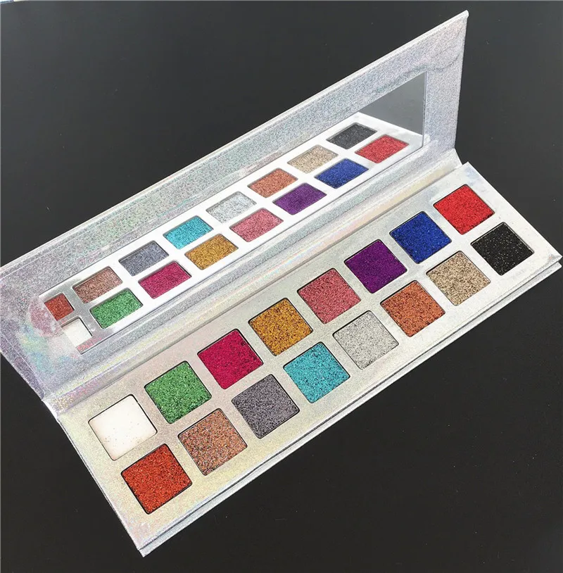 

Pressed Glitter Eyeshadow Palette 16 Colors Pigment Makeup Eye Shadow Palette Shimmer Lips Face Make up