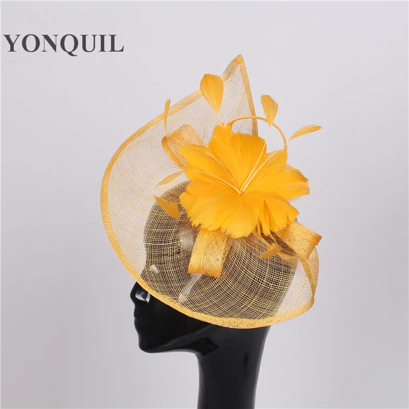 Hot Pink Or Multiple Colors Sinamay And Feather Fascinator Hair