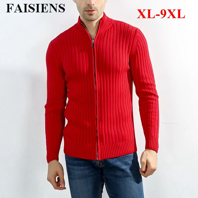 FAISIENS 2018 Winter New Large Size 9XL Mens Sweater Solid