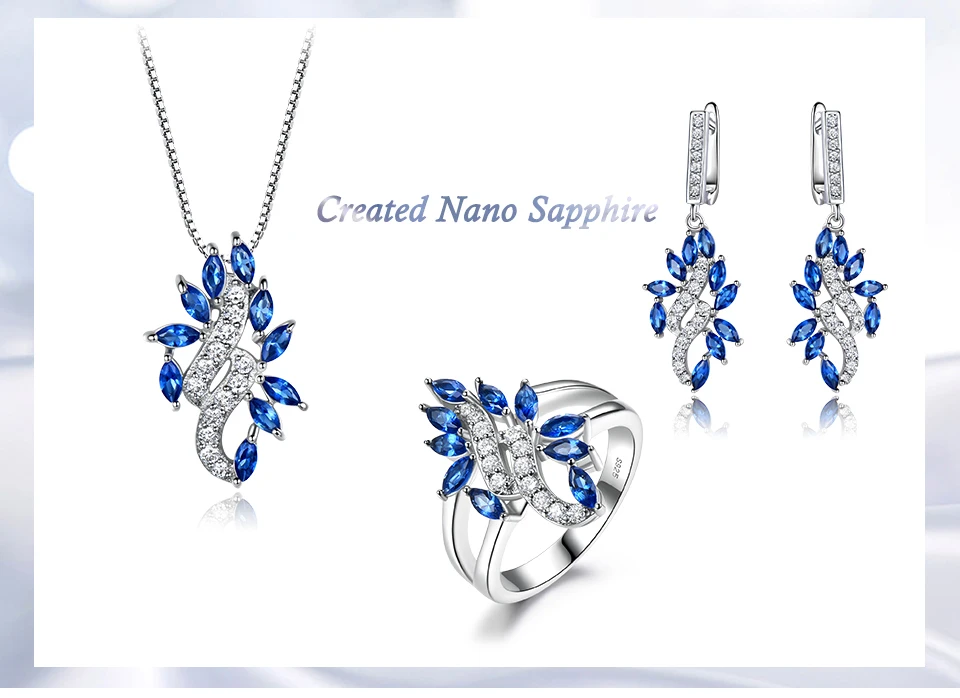 UMCHO Sapphire 925 sterling silver jewelry sets for women S029S-1 pc (1)