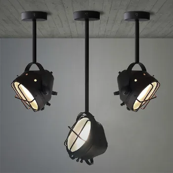 

Loft Vintage Loft American Industry Black Iron Pendant Light Bedroom Bedside Dining Room Bar Hanging Lighting Lamp scandinavian