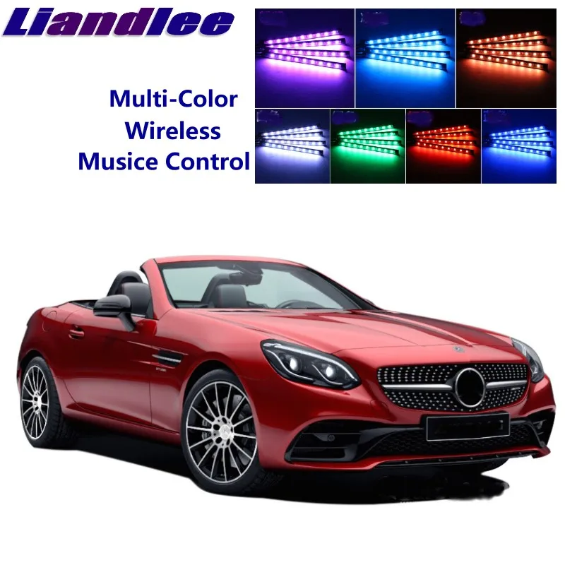 LiandLee для Mercedes Benz SLK SLC MB R170 R171 R172 Автомобильный цифровой Беспроводной Управление Цвет неоновый светящийся подкладке под тире ног