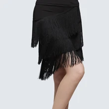 New Latin Dance Dresses Adult Female Skirts Fringed Latin Dance Training Clothes Cha Cha Rumba Performance Half Skirt DN1185