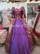 Natural Satin Floor-length Rococo Cosplay Marie Antoinette Costumes