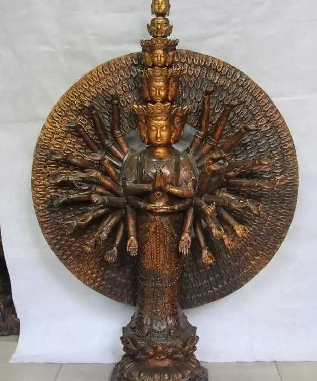 

40 Tibet Copper Bronze Avalokitesvara Kwan-yin Guanyin Bodhisattva Buddha Statue
