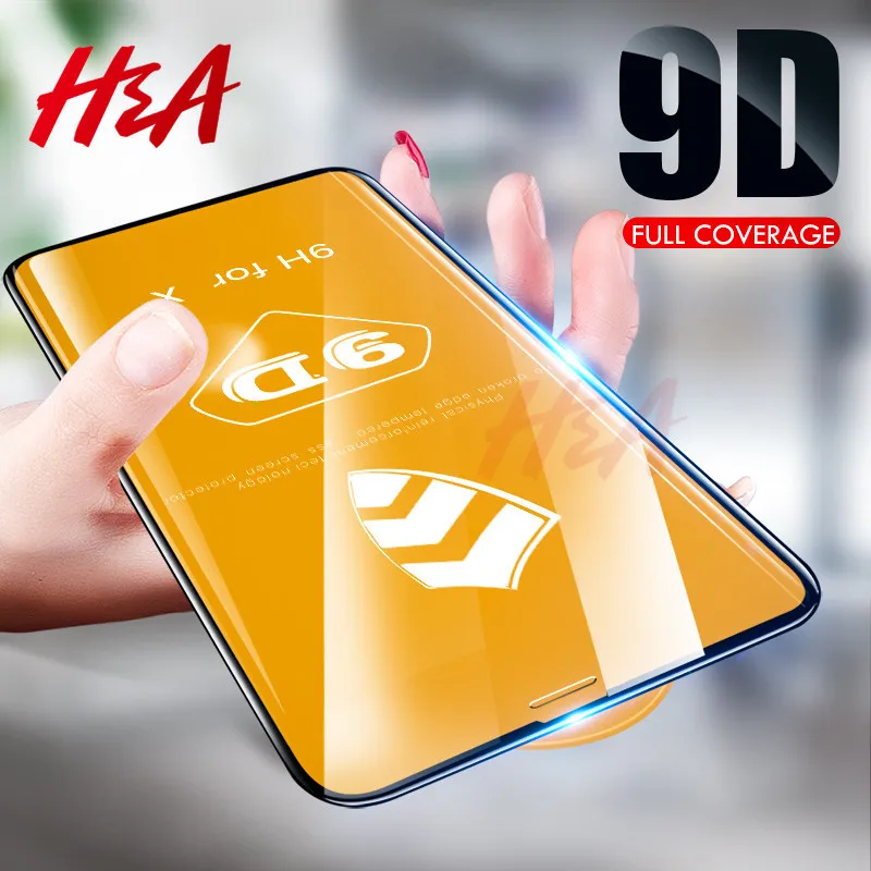 Goede H amp; EEN 9D Beschermende Glas Voor iPhone 6 6 s 7 8 Plus Cover Gehard Glas Op De Voor iPhone X XS MAX XR Screen Bescherming Glas Film