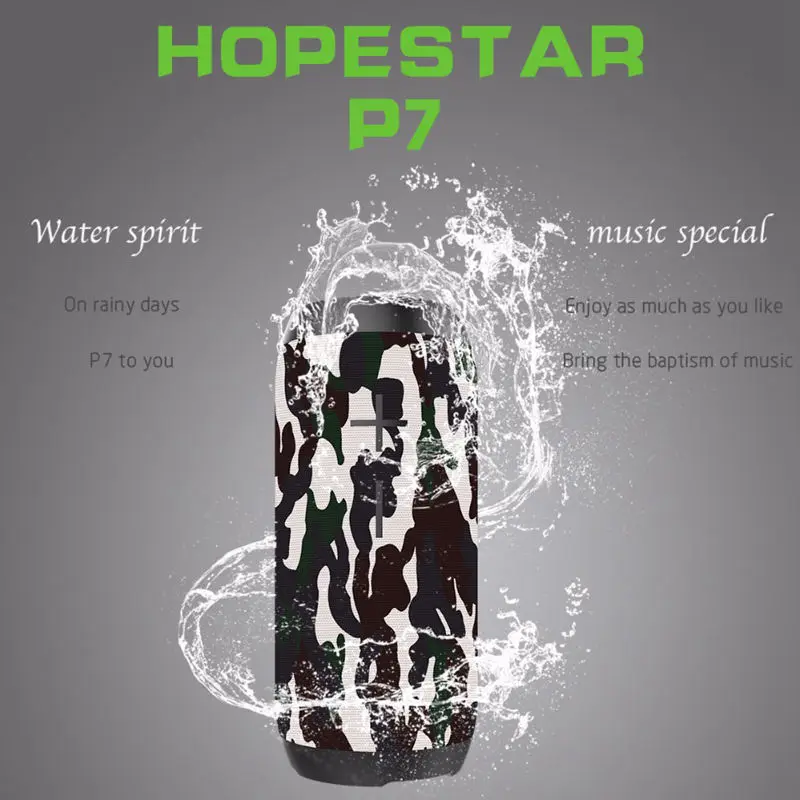 Hopestar P7 Портативный беспроводной водонепроницаемый Bluetooth динамик Ipx6 Колонка коробка бас мини сабвуфер стерео громкий динамик зарядка мобильный