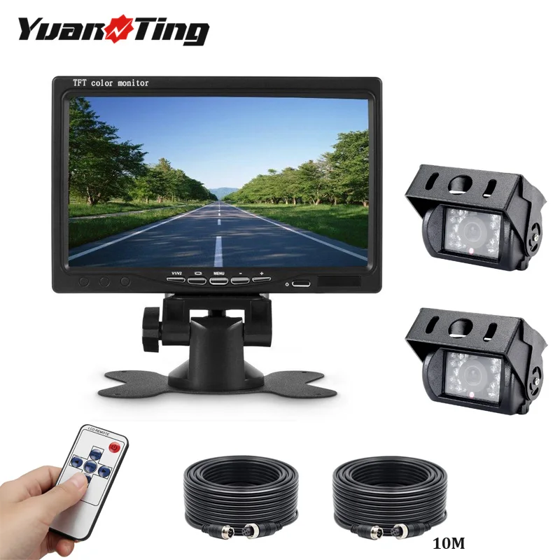 

YuanTing Backup Waterproof 18 IR LED Night Vision Reverse Camera + 7" TFT Rear View Monitor Vehicle Parking System for RV Bus