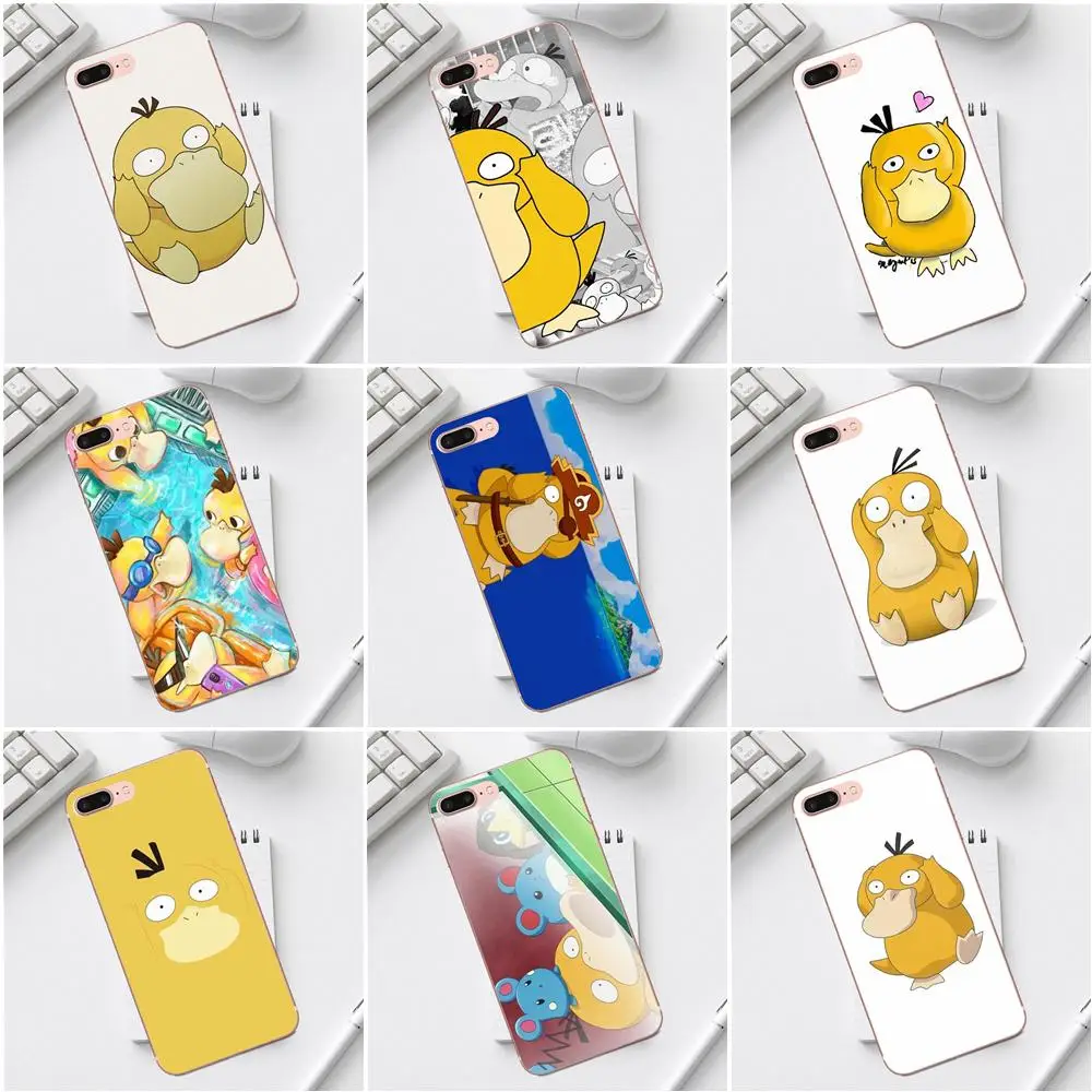 

Qdowpz TPU Hipster Case Pokemons Psyduck For iPhone 4 4S 5 5C SE 6 6S 7 8 Plus X XS Max XR Galaxy A3 A5 J1 J3 J5 J7 2017