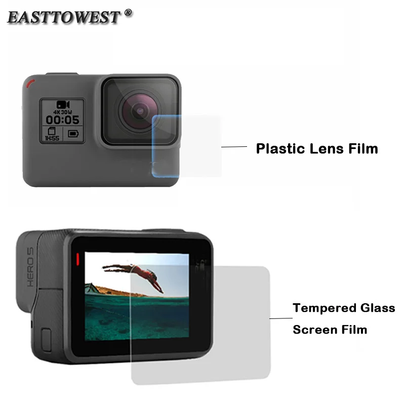 easttowest for gopro 5 accessories premium tempered glass screen lcd screen protector easttowest for gopro 5 accessories premium tempered glass screen lcd screen protector