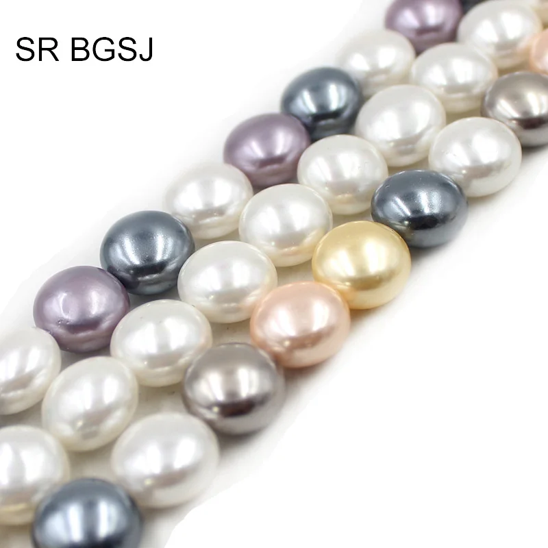 

Free Shipping 14mm Coin Button Natural MOP Shell OF Pearl Jewelry Making Beads Strand 15"
