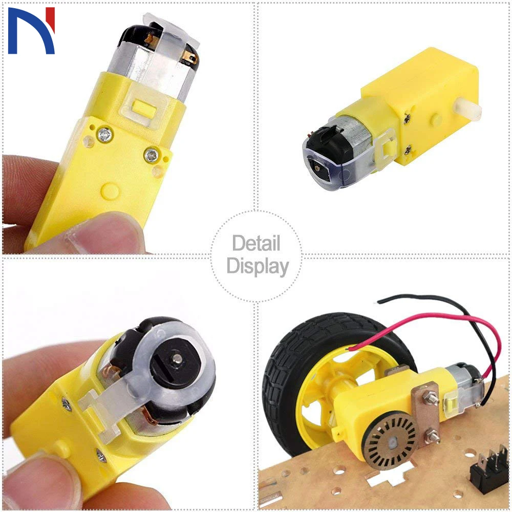 

TT Motor 130motor with the wheel 1pcs TT motor 1pcs 65mm wheel Smart Car Robot Gear Motor for Arduino DC3V-6V DC Gear Motor