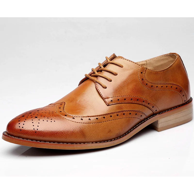 British style men fashion large size breathable business party soft leather brogue shoes carving bullock shoe gentleman zapatos