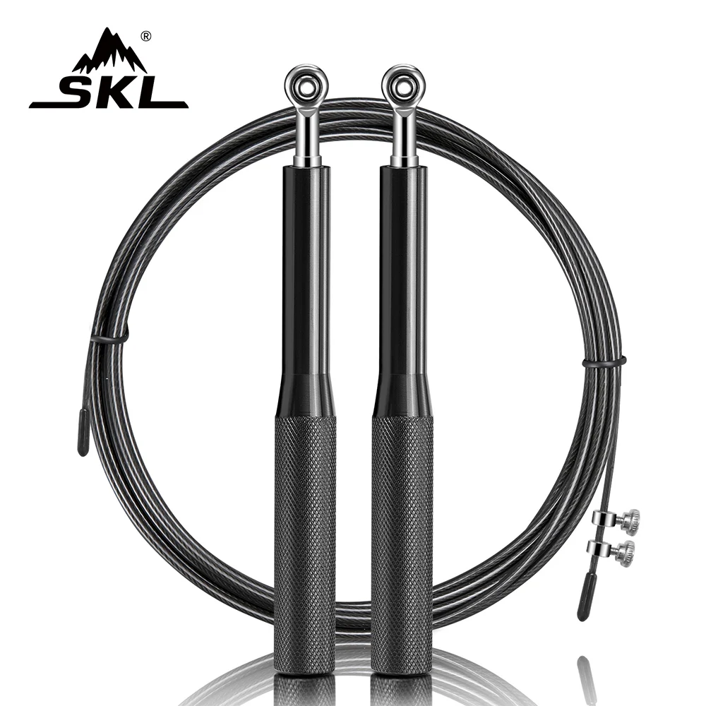 SKL Sport Skip Rope Adjustable Steel Cable with PU Coated Anti-Slip Handles Cardio Jumping for Fitness Jump Workout | Спорт и