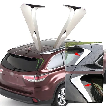 

2PCS Chrome Mirror Rear Window Trim Cover For Toyota Highlander Kluger 2014 2015
