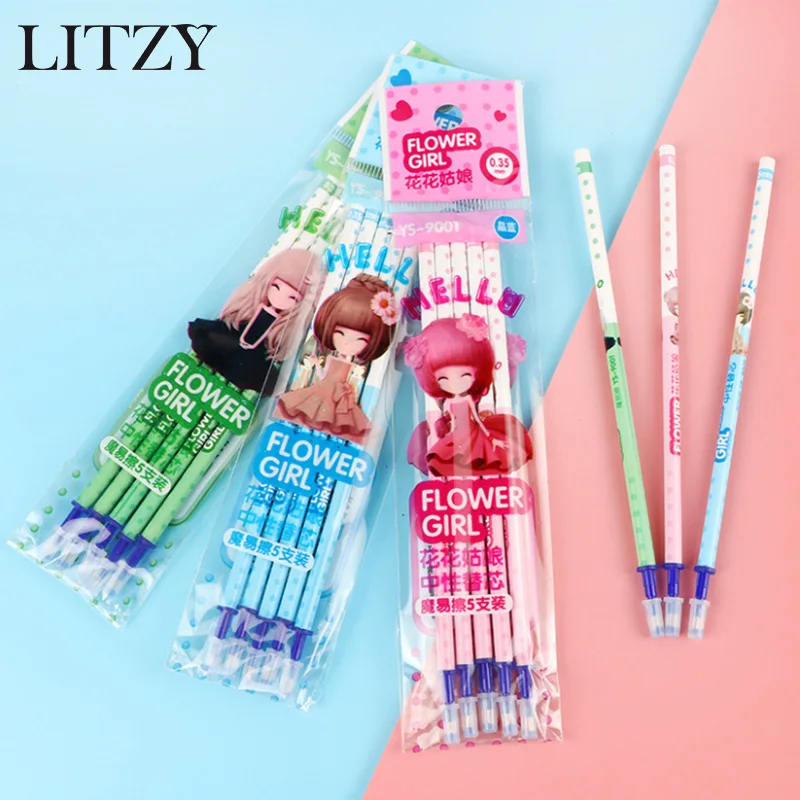 

5 Pcs/ Set Erasable Pen Refill Magic Erasable Gel Pen Refill 0.5mm Blue/black Ink Pen for School Office Writing Tools Stationery