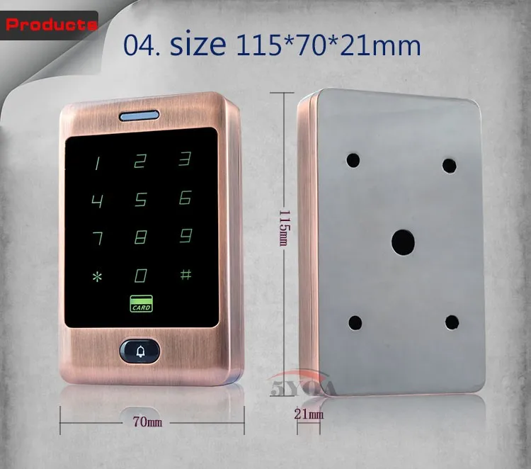 Водонепроницаемый сенсорный металлический RFID Контроль доступа электронный дверной замок электрическое устройство для открывания ворот смарт-Клавиатура Чехол-ридер 125 кГц ID карта