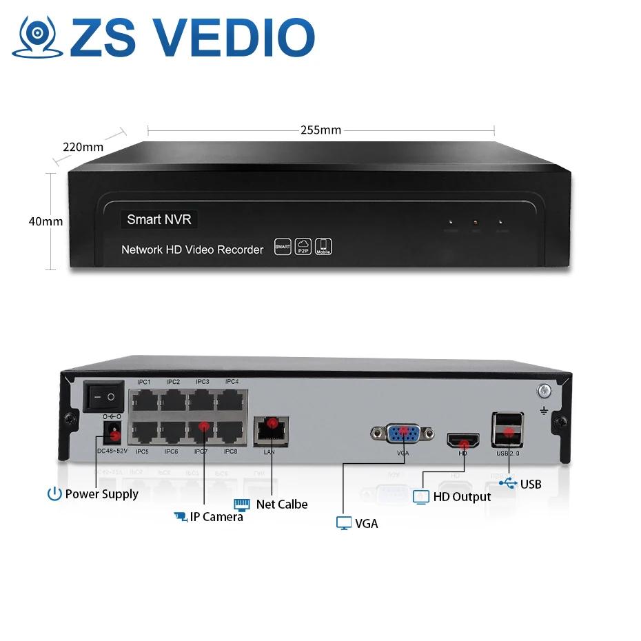 ZSVEDIO 8ch 5.0MP купольный POE Комплект H.265 + система CCTV безопасности NVR IP камера комплект