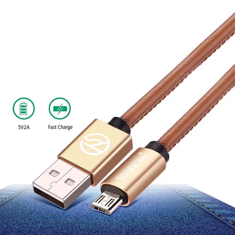 الهاتف المحمول الكابلات 100 سنتيمتر جلدية و جان القماش البسيطة مايكرو USB كابل بيانات شحن سريع لل فون 5 ثانية 5 6 سامسونج شاحن كابل
