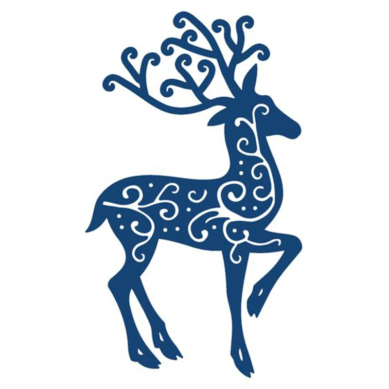 

Naifumodo Animal Deer Dies Scrapbooking Metal Cutting New for 2019 Christmas Crafts Dies Embossing Die Cuts Card Making Stencils