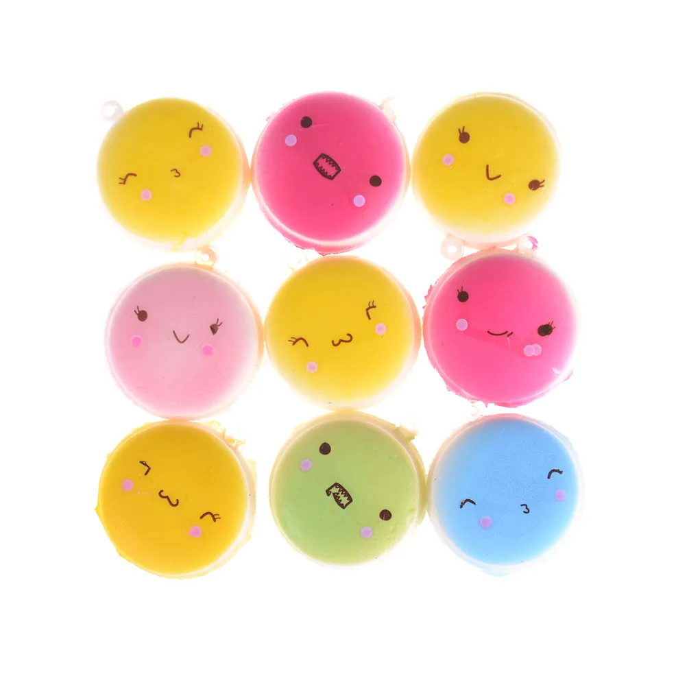 

1PCS Squishy Bread Macaroon Slow Rising Phone Straps Cake Buns Pendant Squeeze Scented Charms Bread Kids Kawaii Squeeze Toy