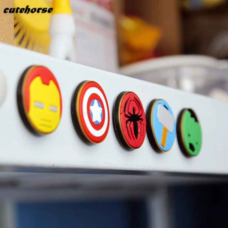 

Creative cartoon silicone fridge magnets The avengers alliance Raytheon soft PVC fridge magnet Lovely magnetic refrigerator