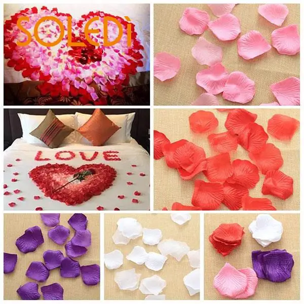 

100Pcs Flowers Silk Purple Rose Petal Wedding Party Celebration Decoration