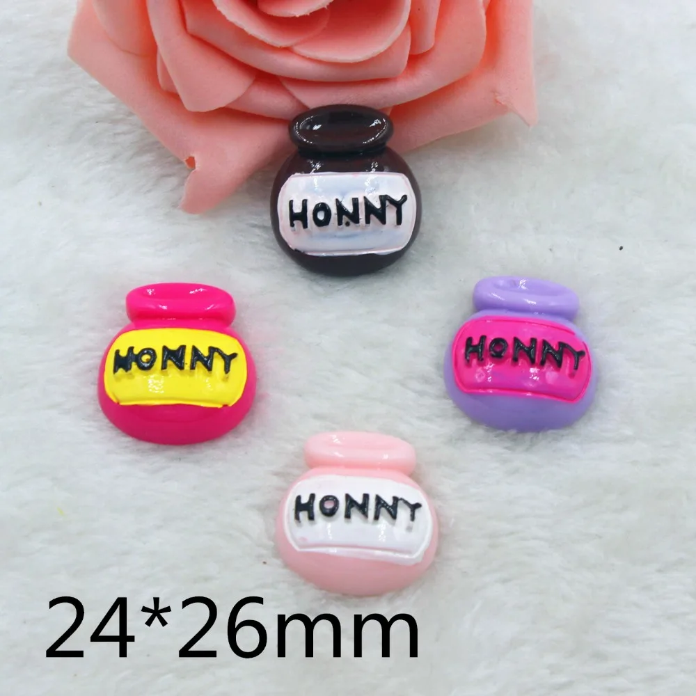 30pcs/lot flat back resin hony foods resin cabochons accessories for kids hair