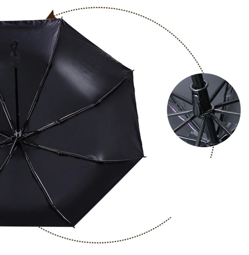 Korea cute princess children umbrella male and female primary school female folding umbrella black plastic sunscreen cartoon rain dual-use umbrella28