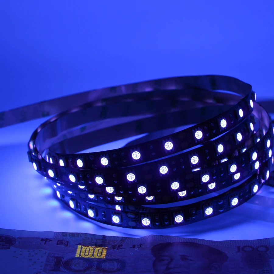 

UV Light LED Strip Blacklight 395-400nm UV Ultra Violet strip light uv lamp 5050 3528 SMD DJ Fluorescence party LED STRIP 5m