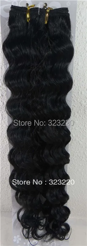 

Wholesale 18"-26" Women's Remy Human Hair Weft Weaving Extensions Deep Curly 100g Jet Black #1
