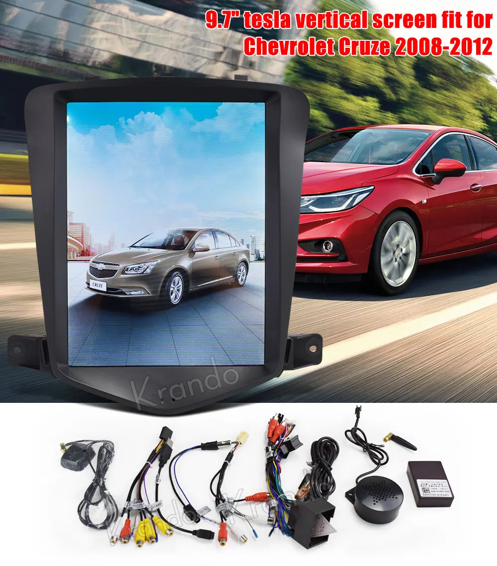 Perfect Krando Android 8.1 9.7" Tesla Vertical screen car audio radio system GPS for Chevrolet Cruze 2009-2014 navigation player BT 12