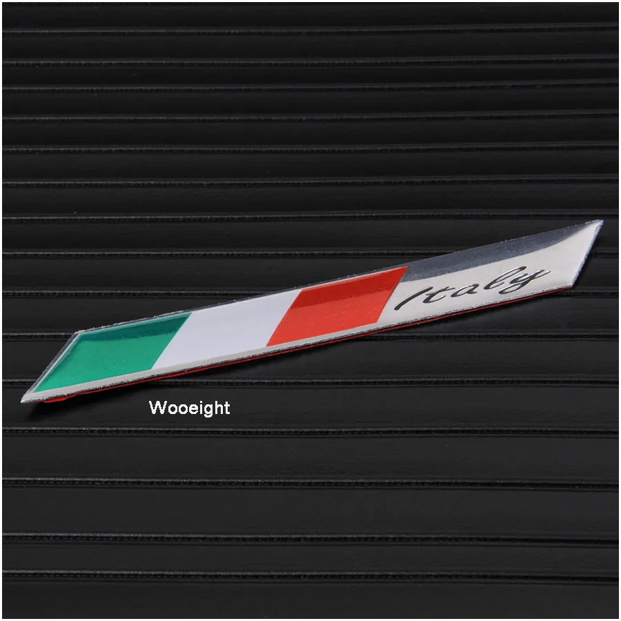 1Pc 3D Aluminum Italy Emblem Badge Flag Car Stickers Fender Trunk Decoration For Audi BMW VW Alfa Romeo FIAT Honda Benz (4)