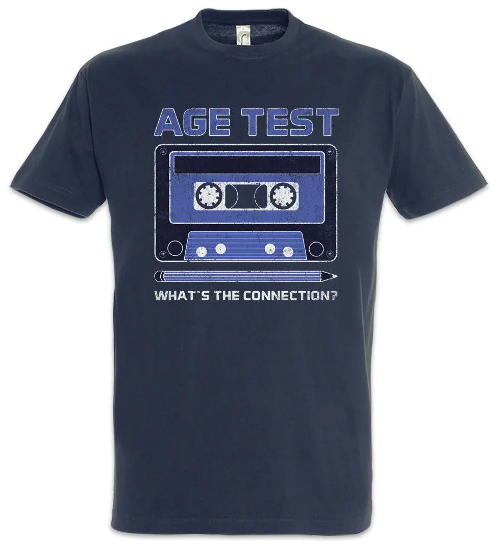 

Age Test T-Shirt Cassette Pen Pencil Fun Geek Nerd Tape DJ MC Eighties Nineties