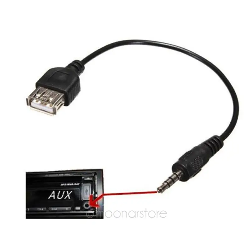 Кабель преобразователь 3 5 мм папа AUX аудио разъем к USB 2 0 мама Автомобильный MP3|audio